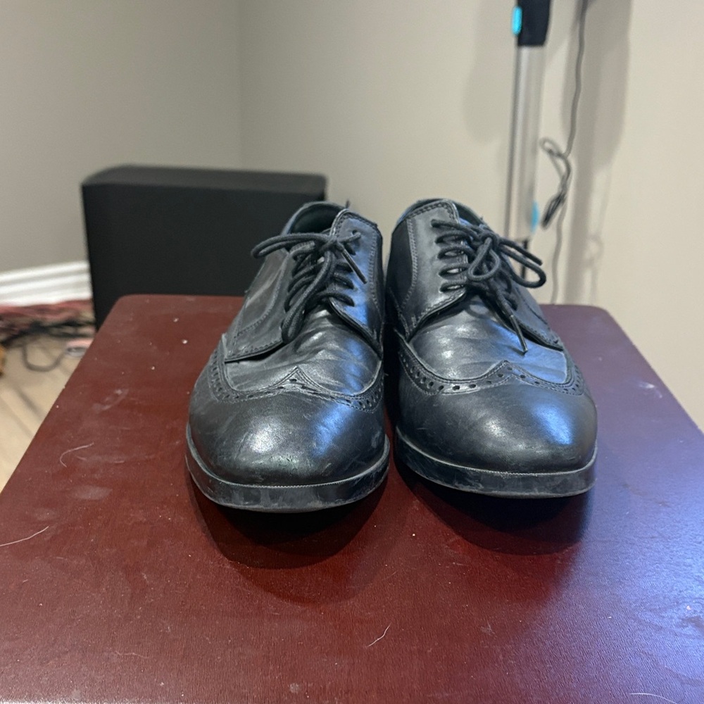 Cole Haan Black Leather Brogue Oxfords